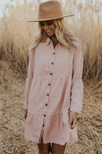 Load image into Gallery viewer, Self Babydoll Button Dress