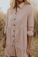 Load image into Gallery viewer, Self Babydoll Button Dress
